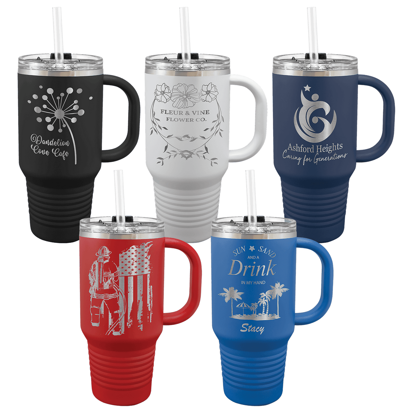 32 oz. Travel Mug with Snap Lid and Straw