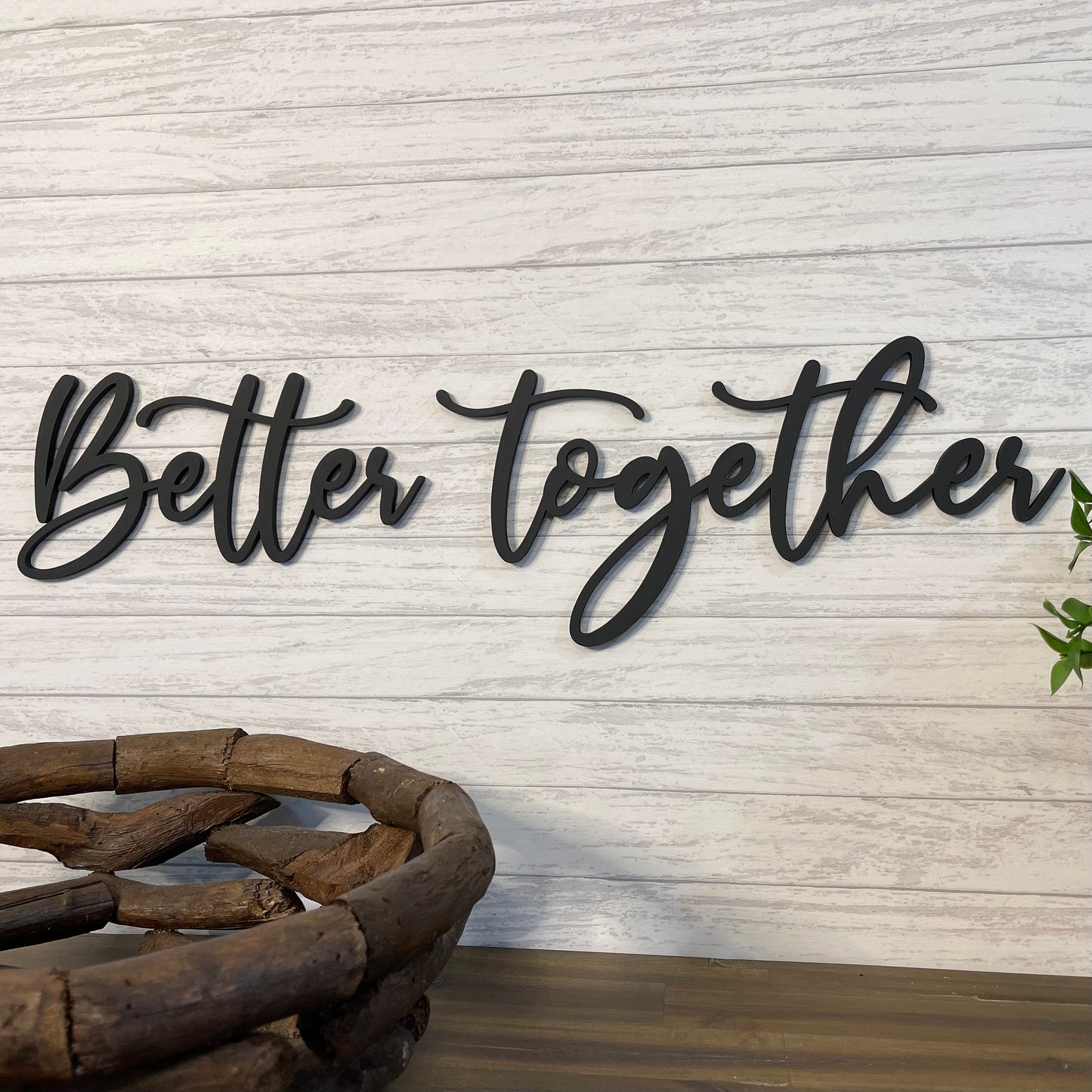 Better Together Wood Sign - Above Bed Master Bedroom Decor - Personalized Wedding or Anniversary Gift