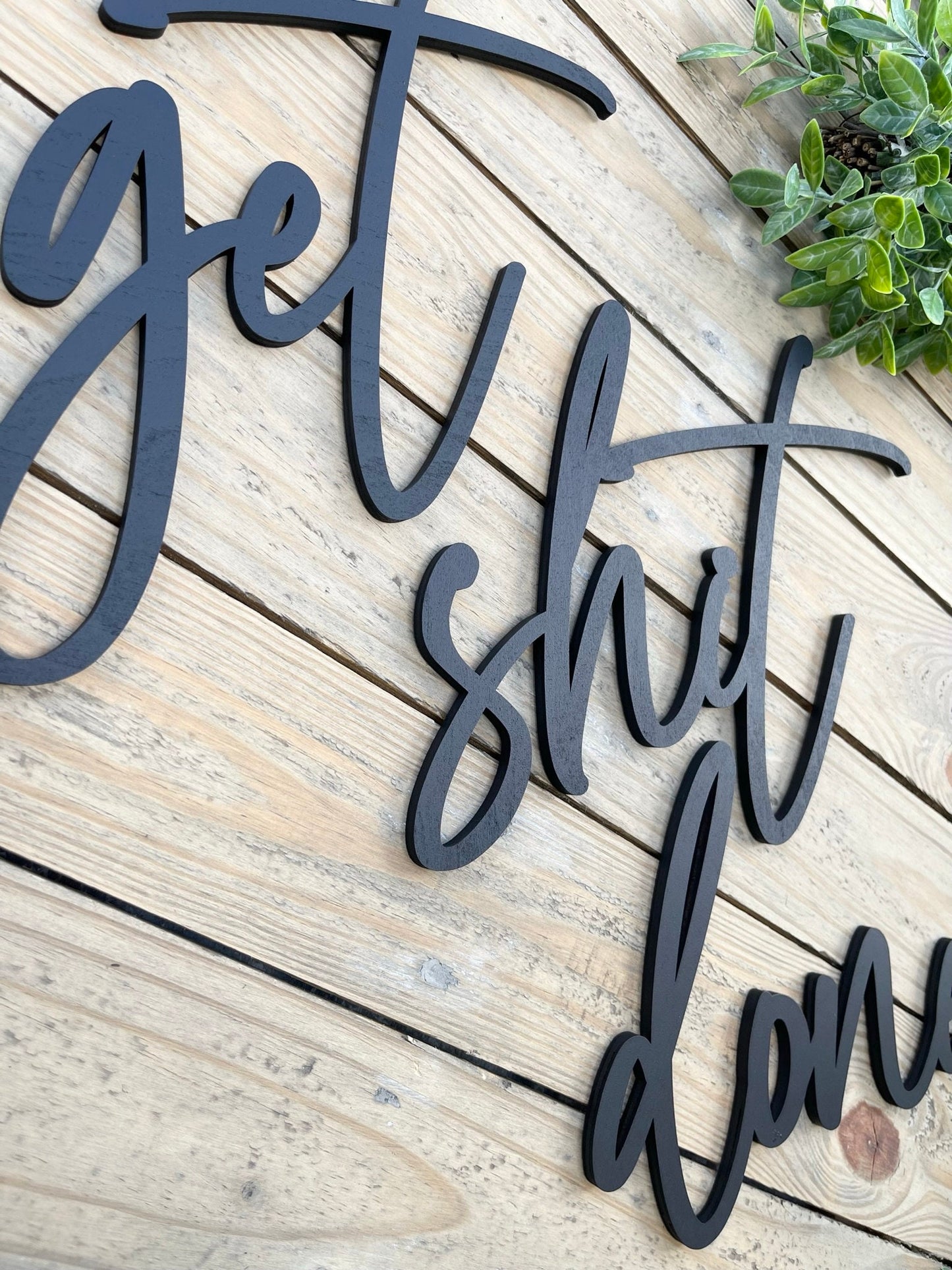 Get Shit Done Motivational Sign - Entrepreneur Motivational Office Decor - Inspirational Quotes - Uplifting Gift For Best Friend