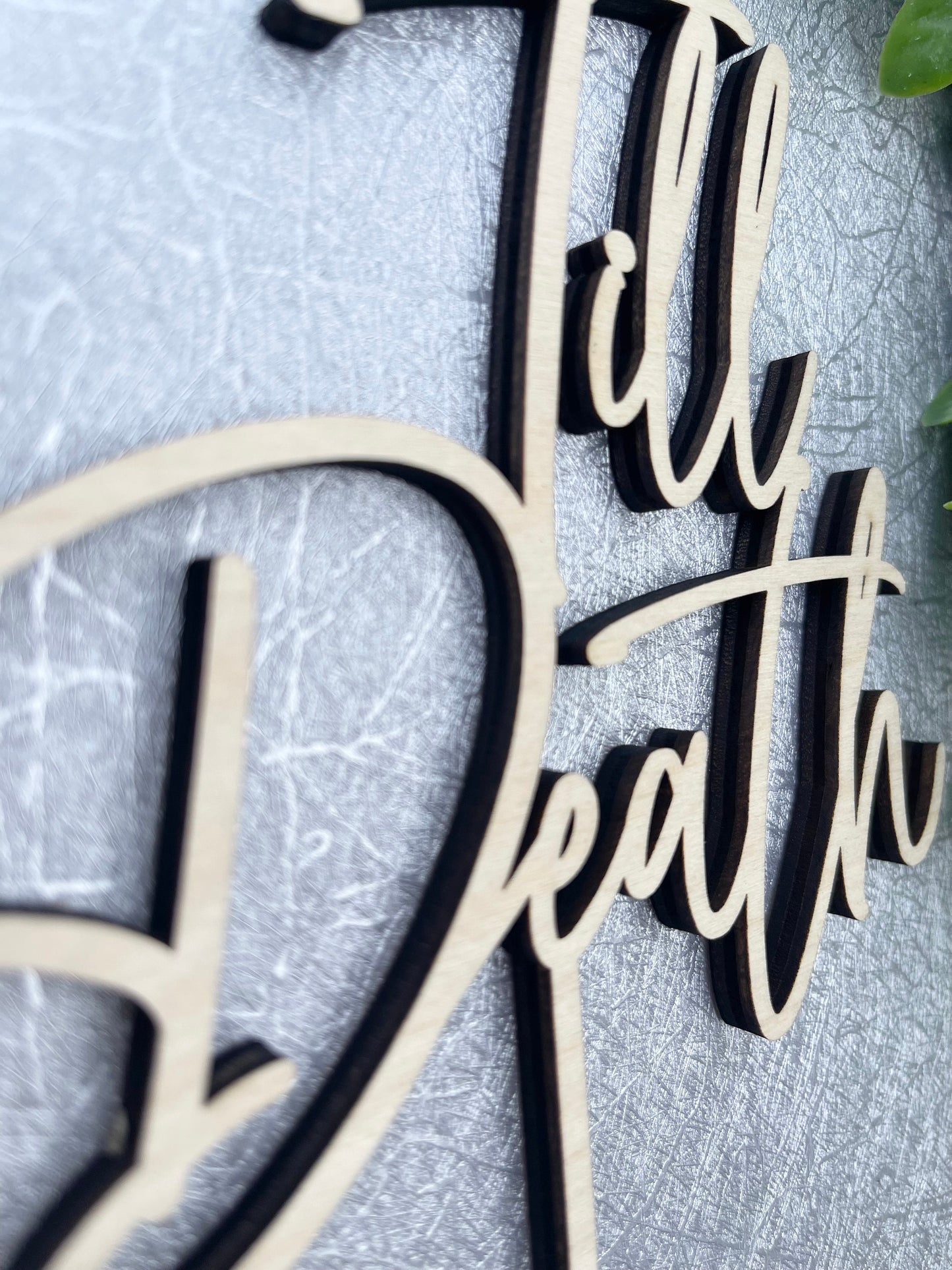 Till Death Wedding Cake Topper, October Gothic Alternative Wedding Decor - Non-Traditional Till Death Do Us Part Sign