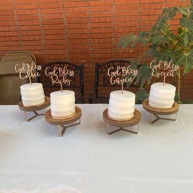 God Bless Cake Topper - Christening Baptism or First Communion Sign - Baptism Celebration Decor