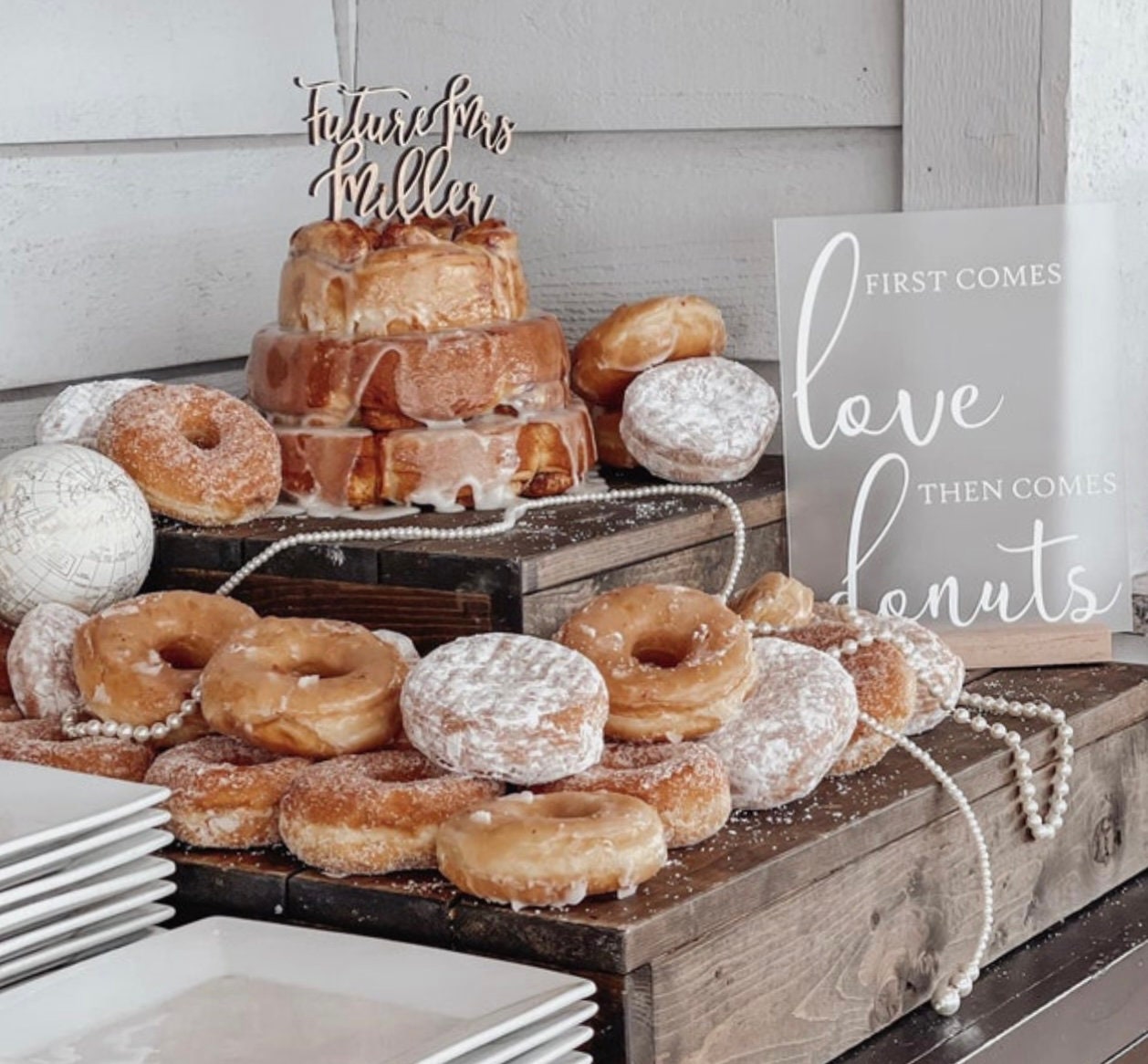 Future Mrs Cake Topper with Name - Rose Gold Bridal Shower Acrylic Topper - Miss to Mrs Cake Topper Personalized