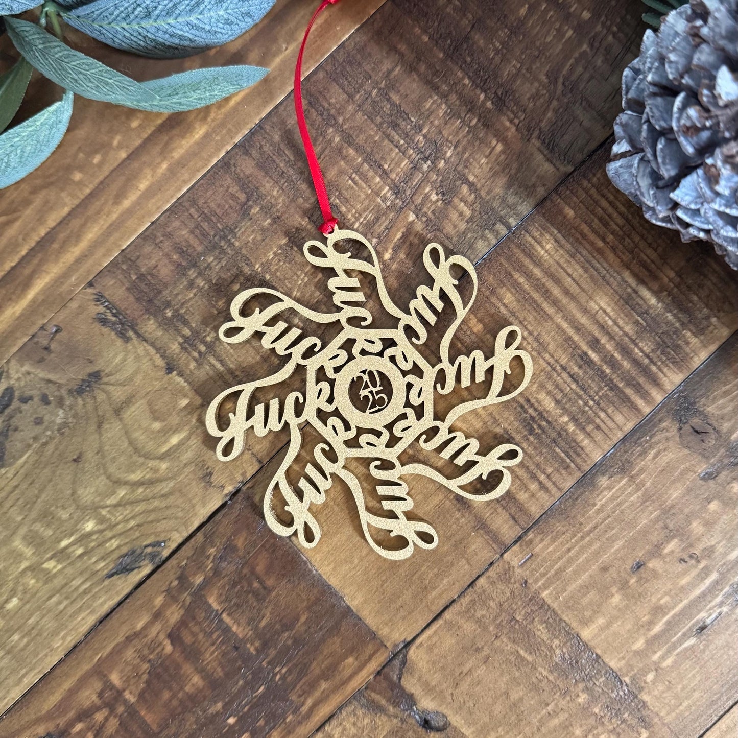 2025 Explicit Adult Novelty Ornament - Fuck Flake Funny Christmas Gift - Rude White Elephant Gag Gift