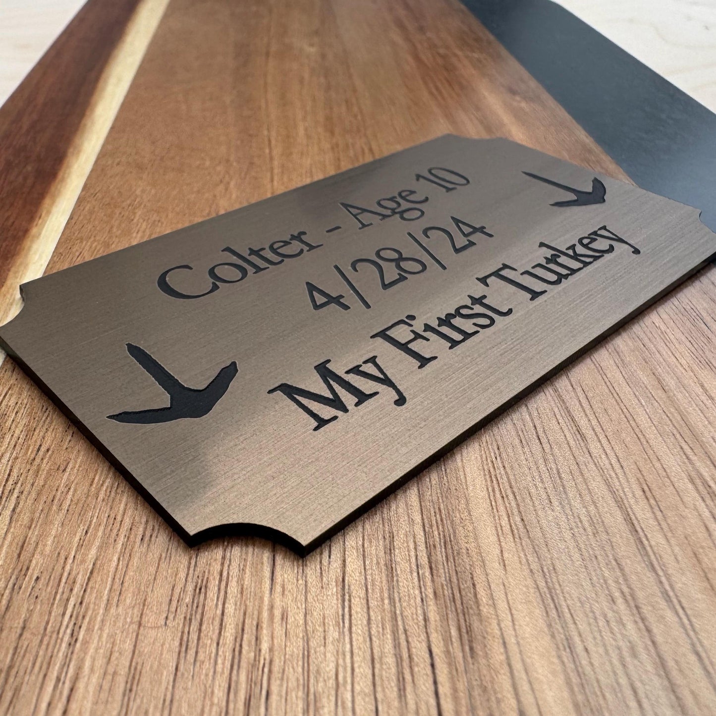 Custom Engraved Turkey Plaque - Turkey Mount Name Plate - Engraved Hunting Plaque - Hunting Trophy Plaque