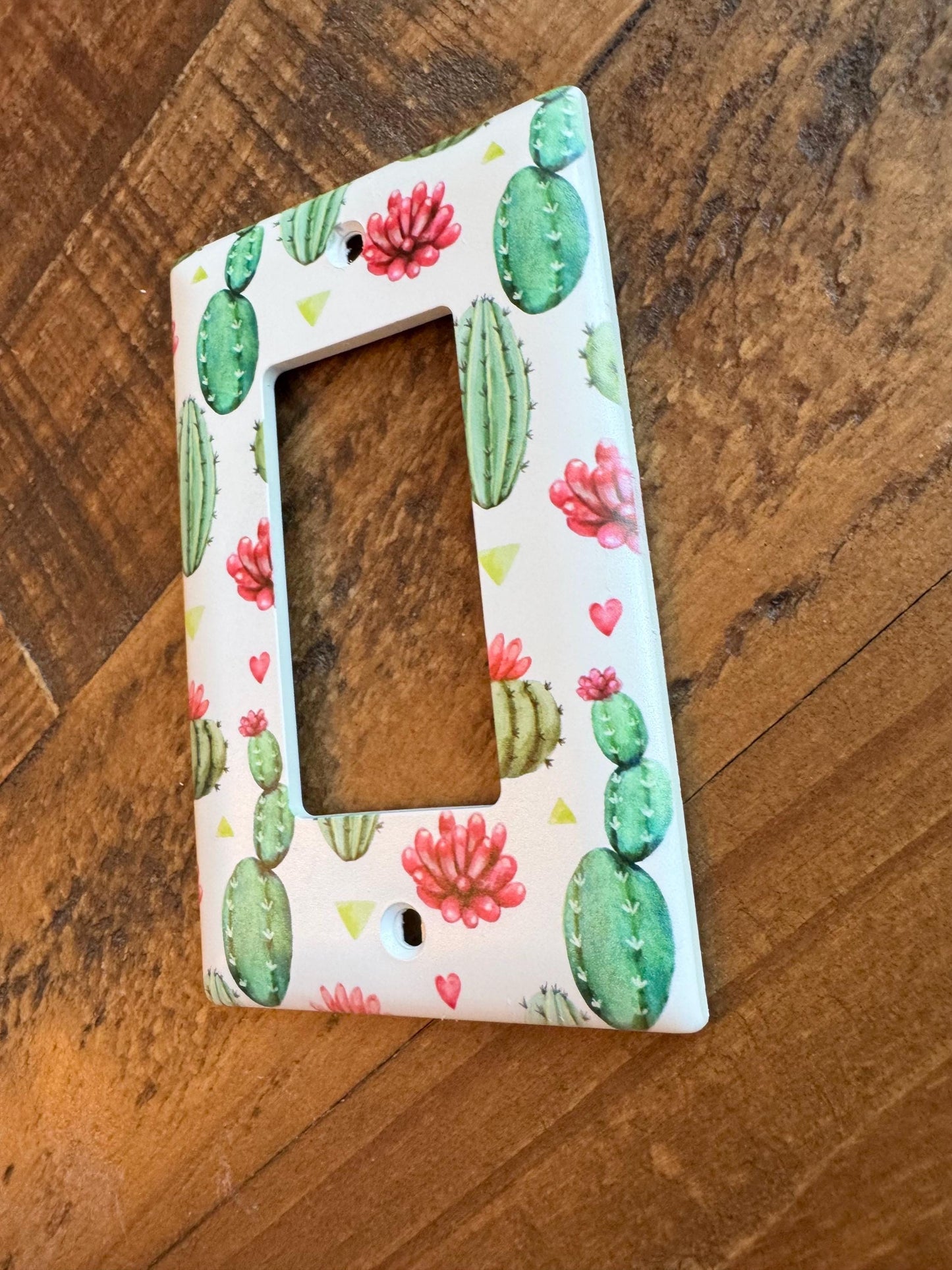 Cactus Light Switch Cover, Succulent Wall Plate, Pink Desert Floral Decor, Southwest Boho Home Accent