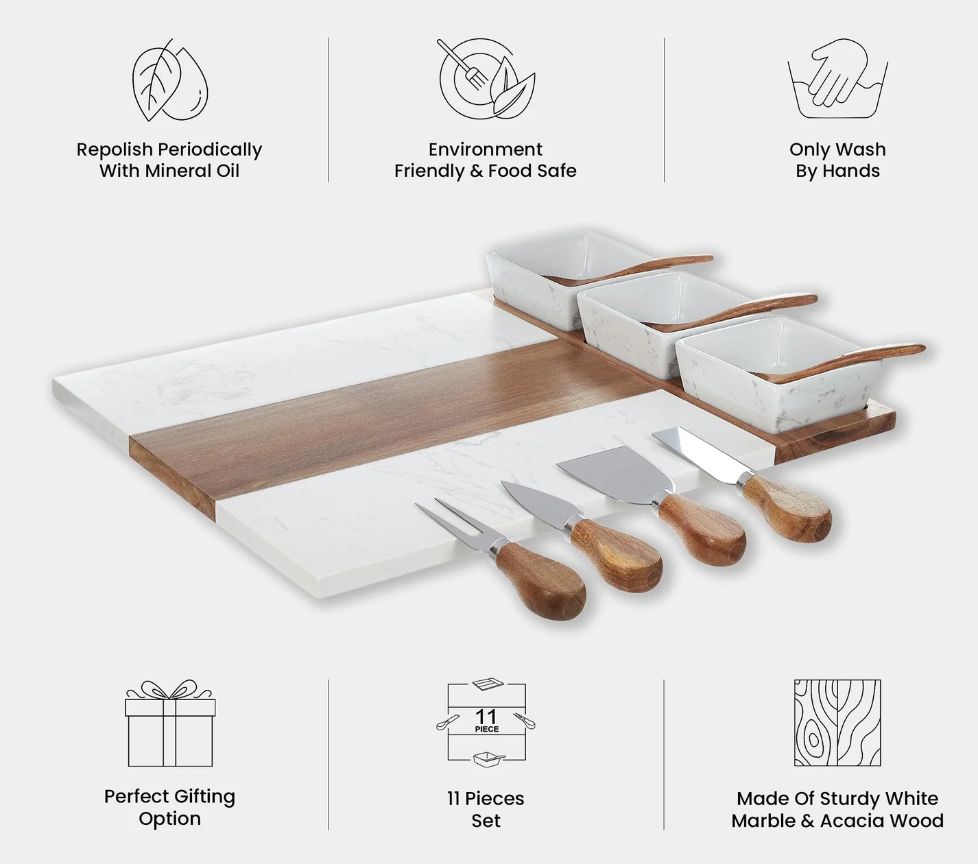 Marble Charcuterie Board with Name or Logo