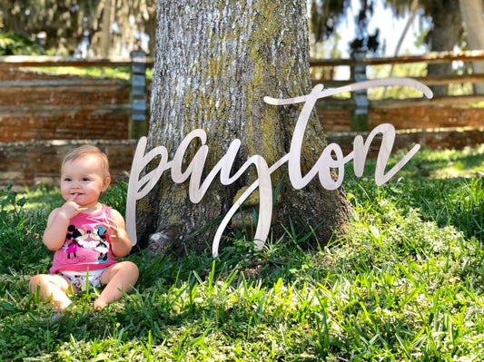 Custom 3D Baby Name Sign - Boho Woodland Nursery Above Crib Decor