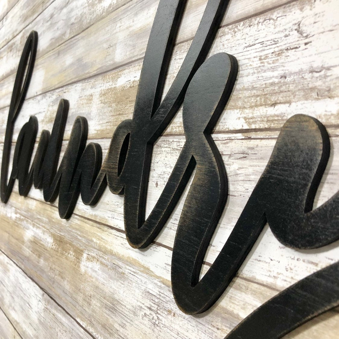 Laundry Room Sign - Modern Farmhouse Script Decor - Laundry Room Decor Ideas