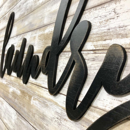 Laundry Room Sign - Modern Farmhouse Script Decor - Laundry Room Decor Ideas