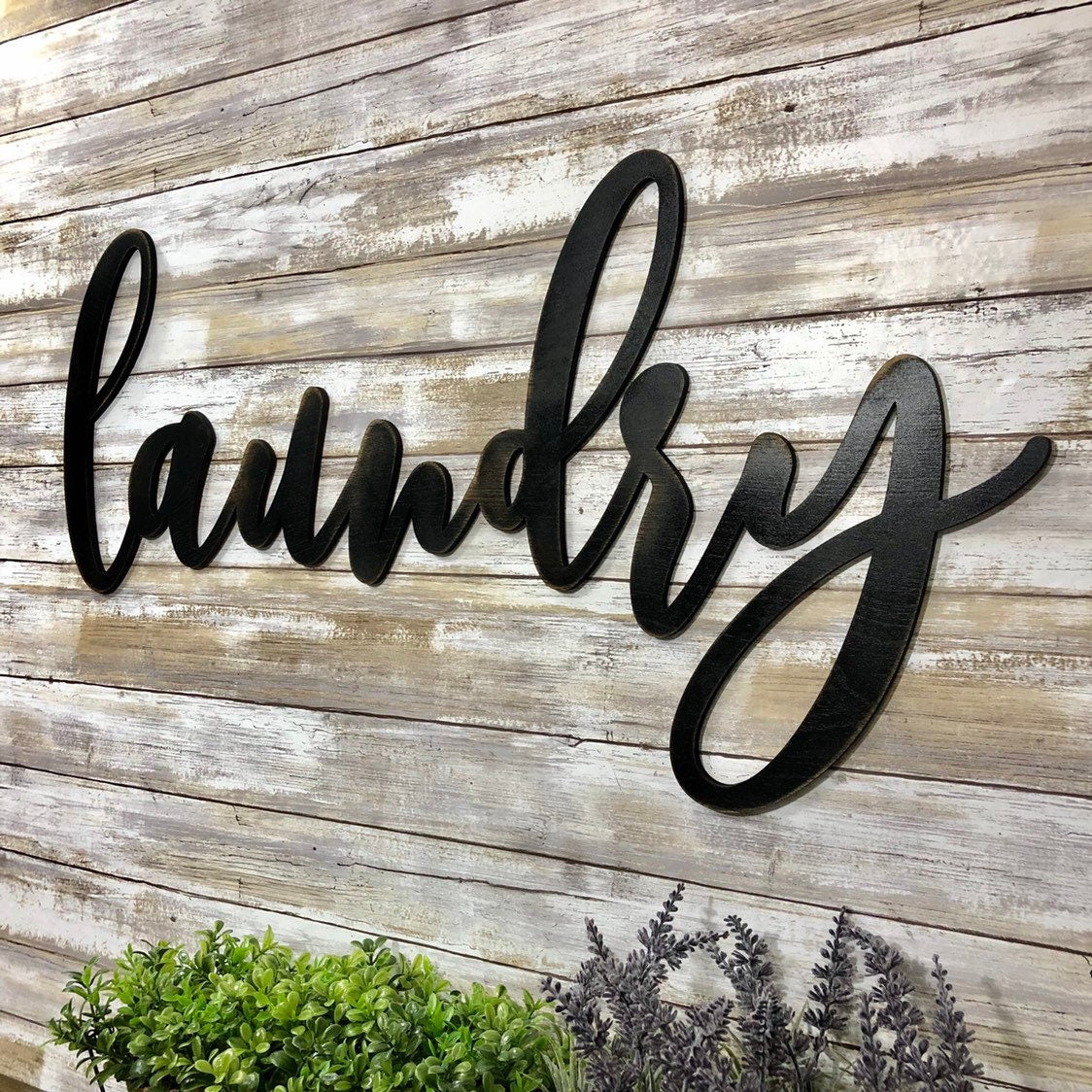 Laundry Room Sign - Modern Farmhouse Script Decor - Laundry Room Decor Ideas