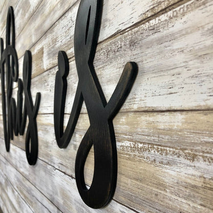 This Is Us Wood Sign - Farmhouse Family Name Wall Decor - Gallery Wall Home Wall Sign - Custom Signs with Text