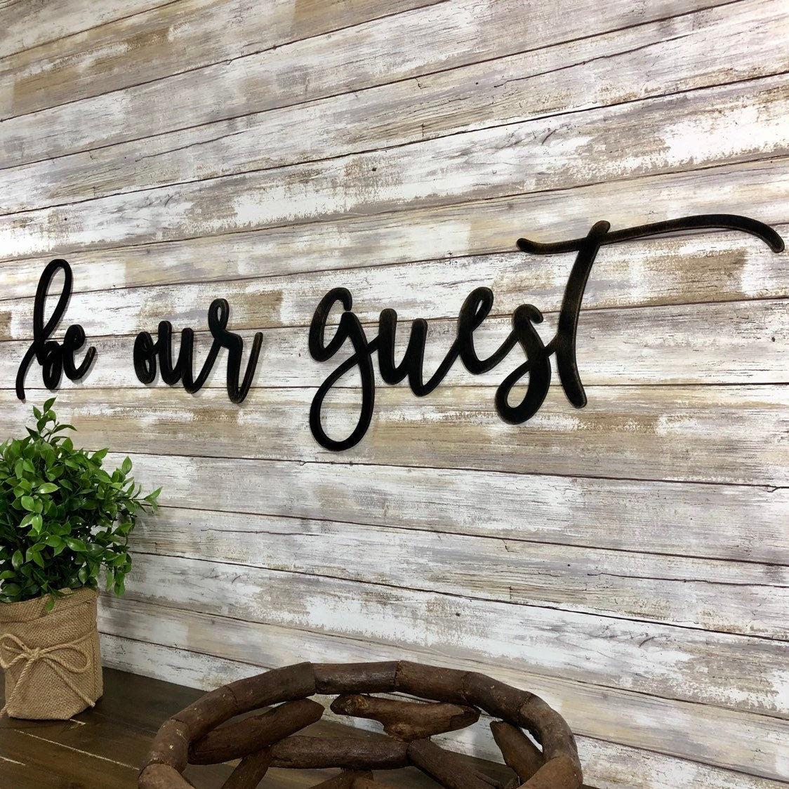 Be Our Guest Sign - Farmhouse Guest Room Decor - Hospitality Decor - Airbnb Vacation Sign Ideas
