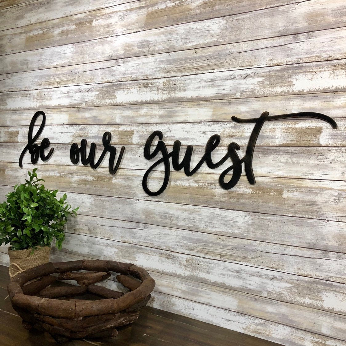 Be Our Guest Sign - Farmhouse Guest Room Decor - Hospitality Decor - Airbnb Vacation Sign Ideas
