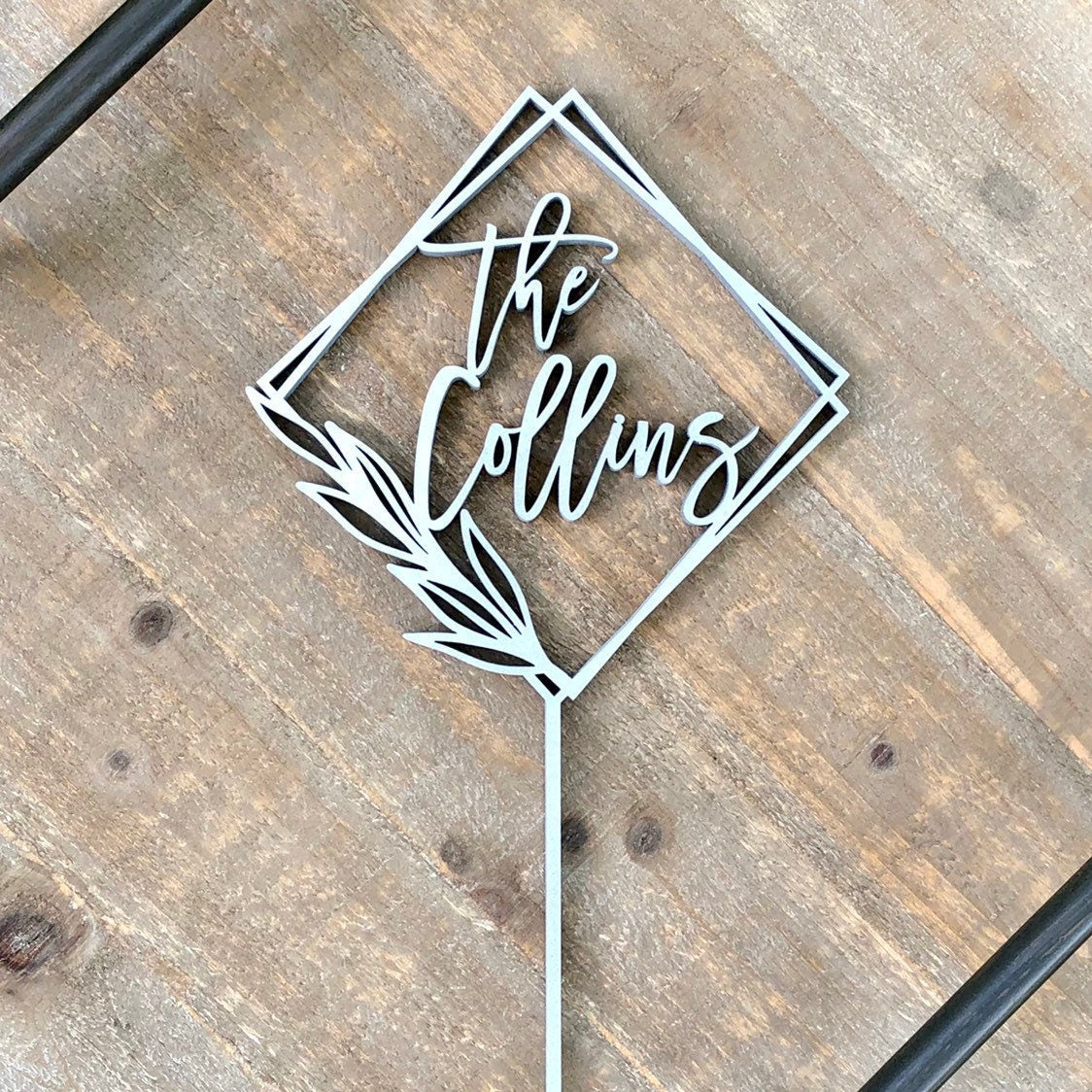 Unique Wedding Cake Topper - Script Font Bridal Shower Decor - Personalized Wedding Text Topper