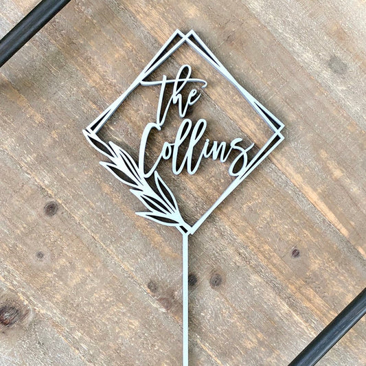 Unique Wedding Cake Topper - Script Font Bridal Shower Decor - Personalized Wedding Text Topper