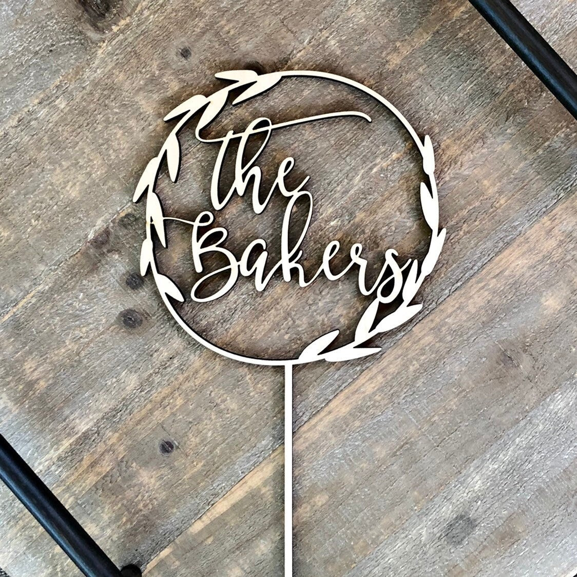 Personalized Last Name Wedding Cake Topper - Mr and Mrs Cake Sign for Bridal Shower, Engagement & Reception