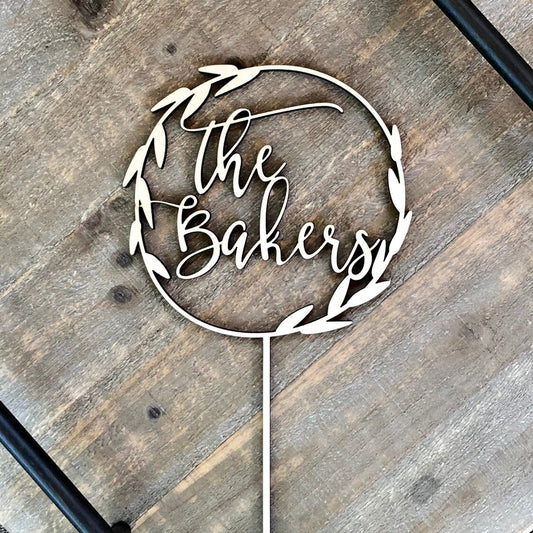 Personalized Last Name Wedding Cake Topper - Mr and Mrs Cake Sign for Bridal Shower, Engagement & Reception