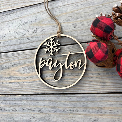 2026 Personalized Kids Name Ornament - Custom Wood Christmas Gift - Baby's First Christmas Keepsake