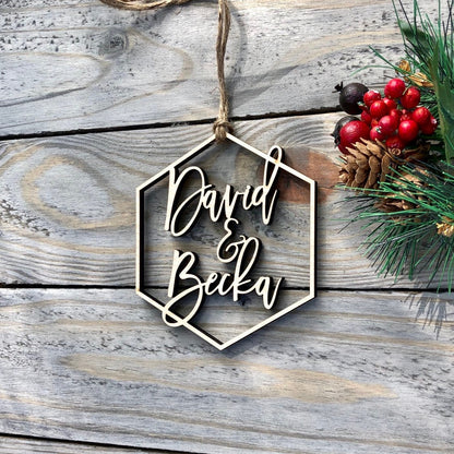 2025 Personalized Boyfriend Girlfriend Wood Ornament - First Christmas Gift - Dating Anniversary Ornament - Valentines Day