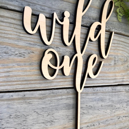 Wild One Cake Topper - First Birthday Cake Topper - Woodland Boho 1st Birthday Smash Cake