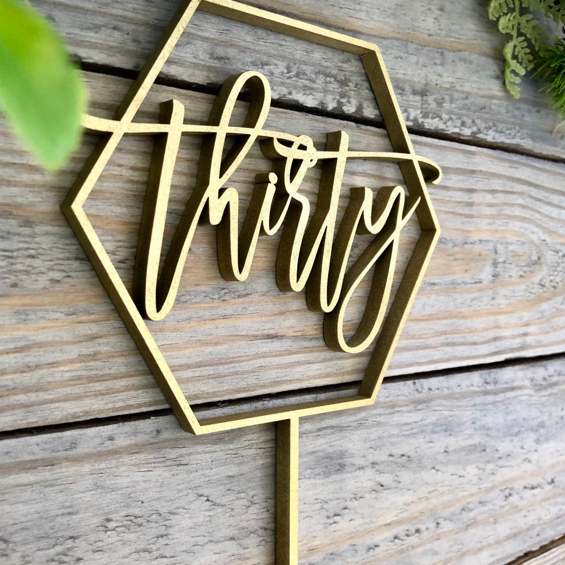 Calligraphy 30th Birthday Cake Topper - Dirty Thirty Topper Script - Modern Milestone Gift