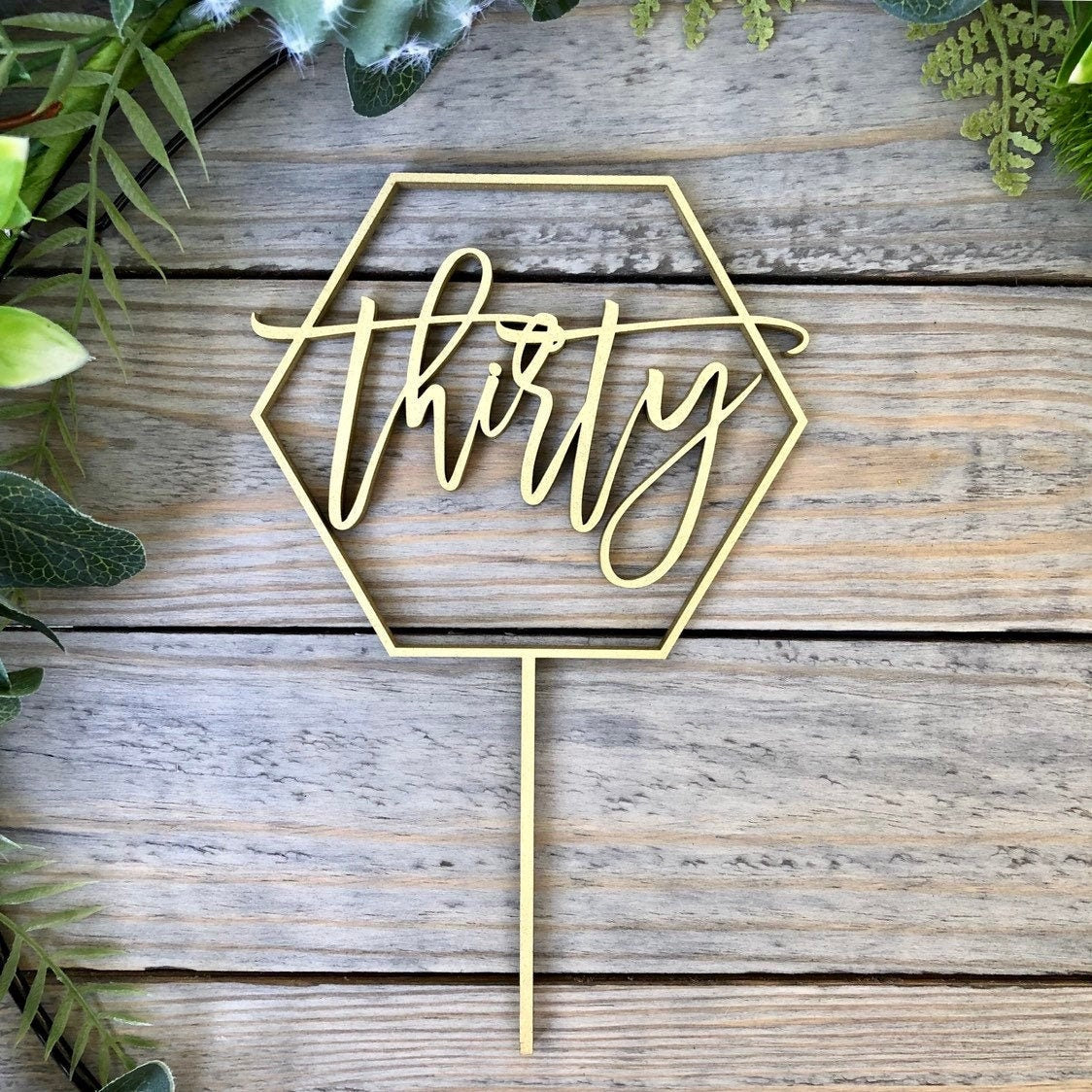 Calligraphy 30th Birthday Cake Topper - Dirty Thirty Topper Script - Modern Milestone Gift