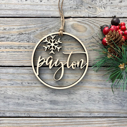 2026 Personalized Kids Name Ornament - Custom Wood Christmas Gift - Baby's First Christmas Keepsake