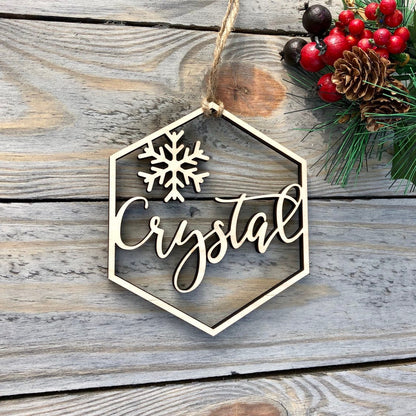 2025 Personalized Name Ornament - Custom Wood Stocking Tag - Rustic Christmas Gift for Kids, Teacher, or Friend