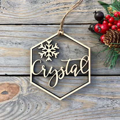 2025 Personalized Name Ornament - Custom Wood Stocking Tag - Rustic Christmas Gift for Kids, Teacher, or Friend