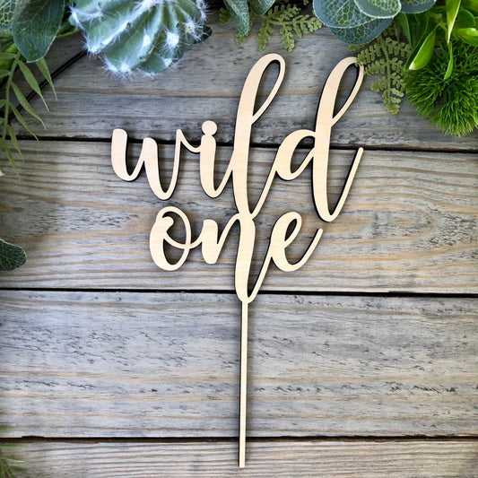 Wild One Cake Topper - First Birthday Cake Topper - Woodland Boho 1st Birthday Smash Cake