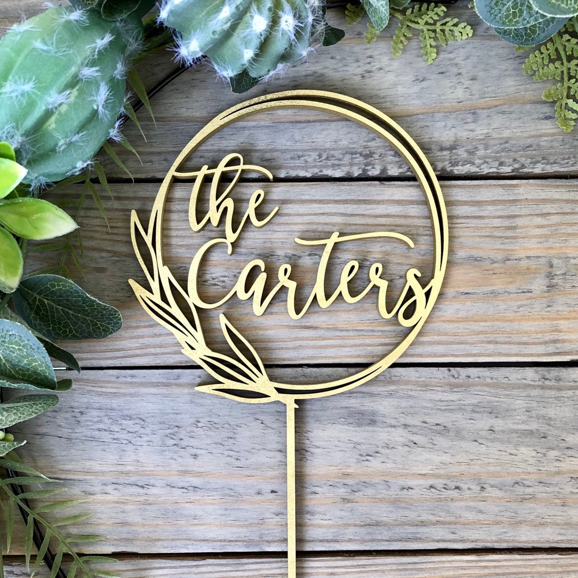 Custom Name Wedding Cake Topper - Rustic Mr & Mrs Cake Ideas - Bridal Shower Special Events