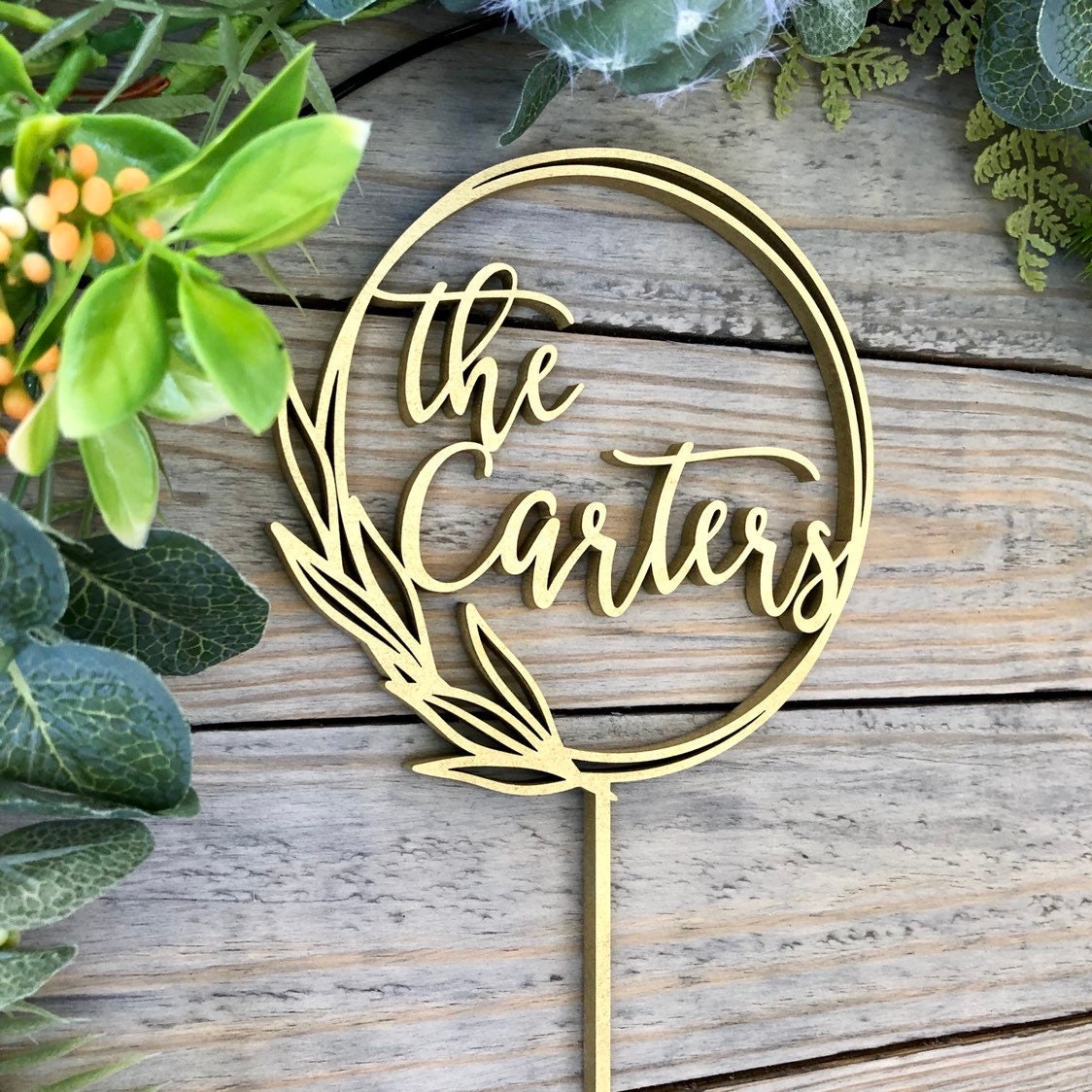 Custom Name Wedding Cake Topper - Rustic Mr & Mrs Cake Ideas - Bridal Shower Special Events