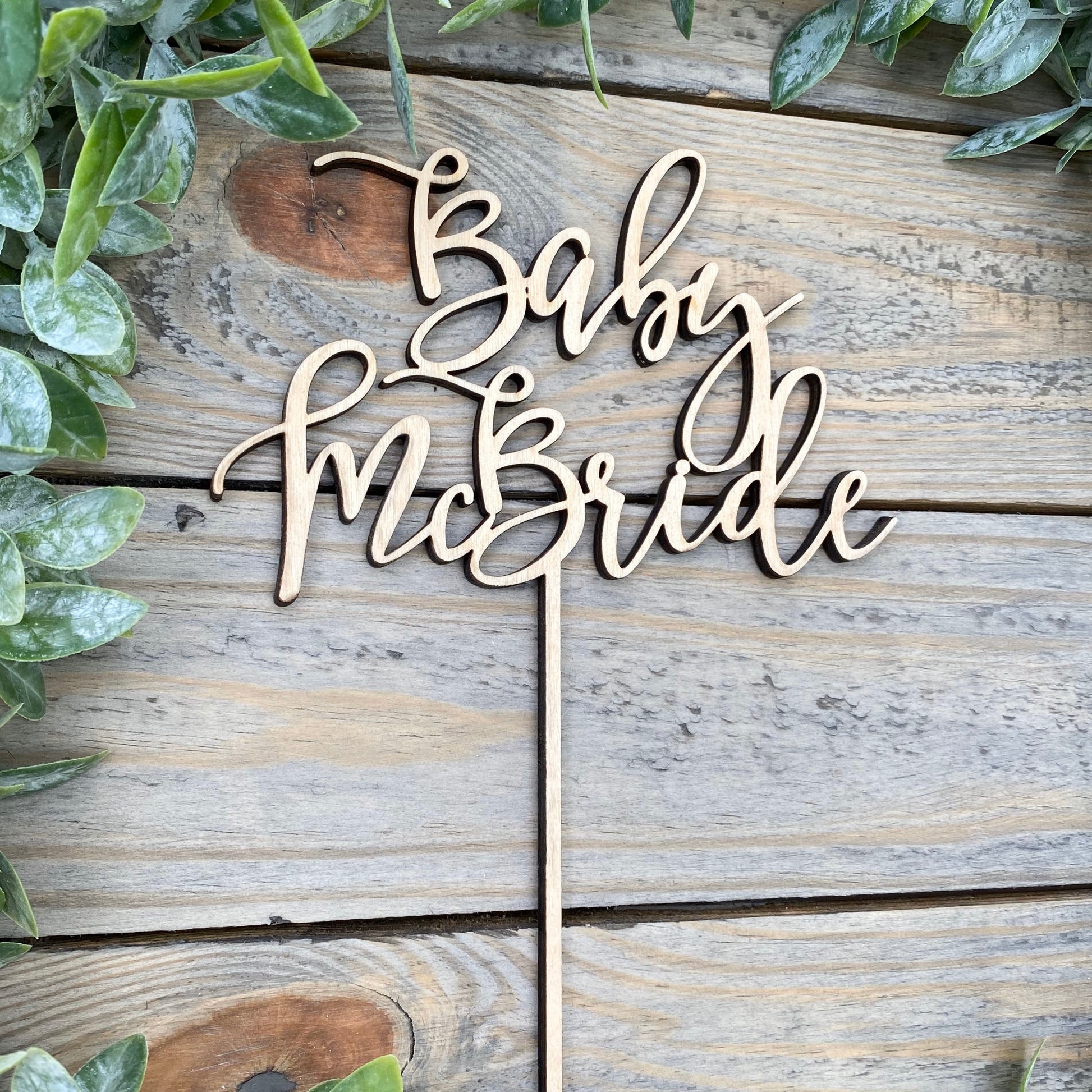 Baby Name Cake Topper - Personalized Baby Shower Decor - Custom Baby Name Girl or Boy Sign