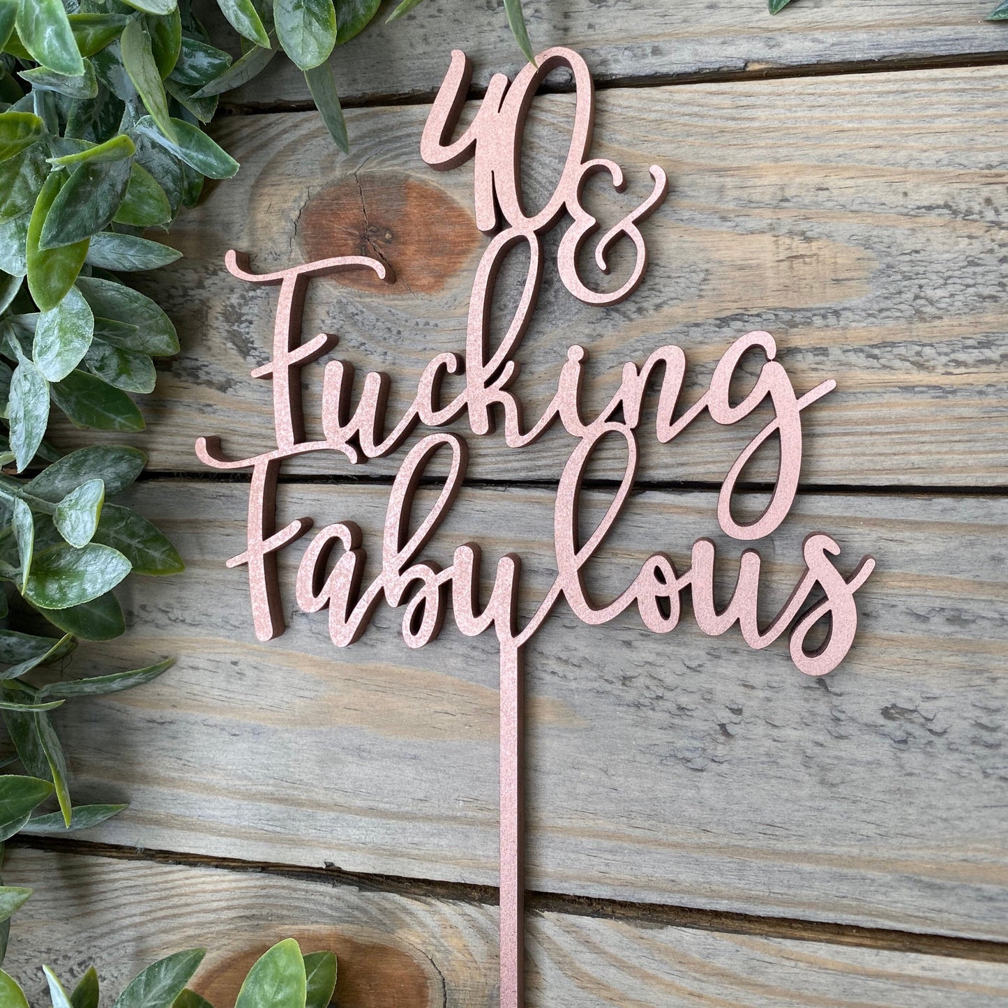 40 & Fucking Fabulous Birthday Celebration Cake Topper - Adult Humor Sassy 40th Gift for Her