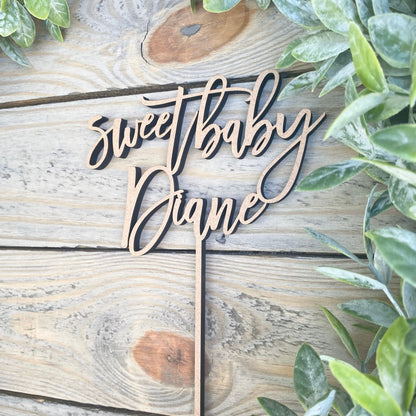 Custom Baby Name Cake Topper - Sweet Baby Shower Decor - Newborn Baby Announcement