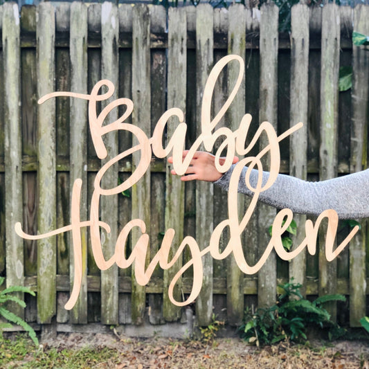 Personalized Newborn Baby Name Sign - Newborn Photo Prop - Baby Announcement Sign - Nursery Wall Decor - New Mom Gift