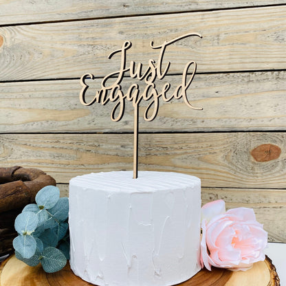 Just Engaged Cake Topper - Engagement Party Decor - Engagement Table Centerpiece