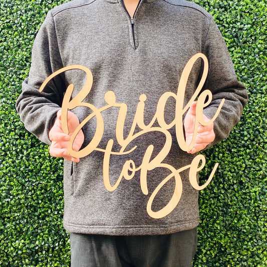 Bride To Be Wood Sign - Bridal Shower Backdrop Decor - Rustic Bachelorette Party Prop - Future Mrs Chair Sign - Engagement Gift