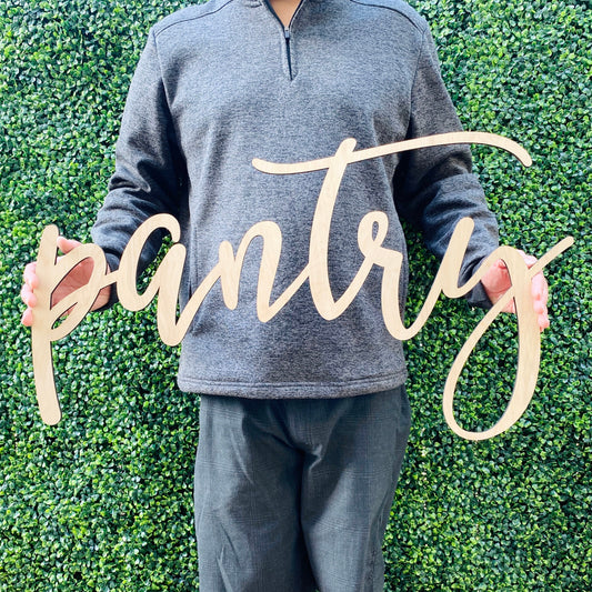 Farmhouse Pantry Door Sign - Rustic Kitchen Organization Label - Custom Housewarming Gift