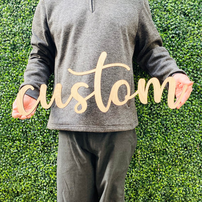 Custom 3D Raised Letters Wood Name Sign - Personalized Boho Nursery Farmhouse Decor
