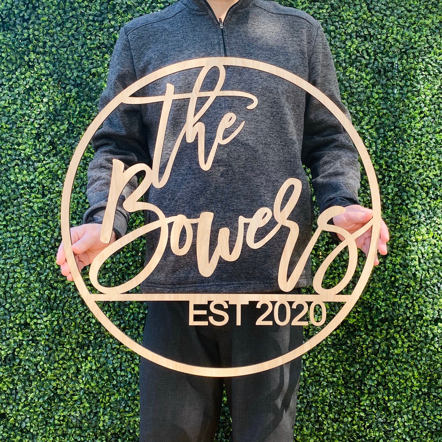 Custom Last Name Wood Sign with Est Date - Large Personalized Family Sign - Wedding Backdrop Decor