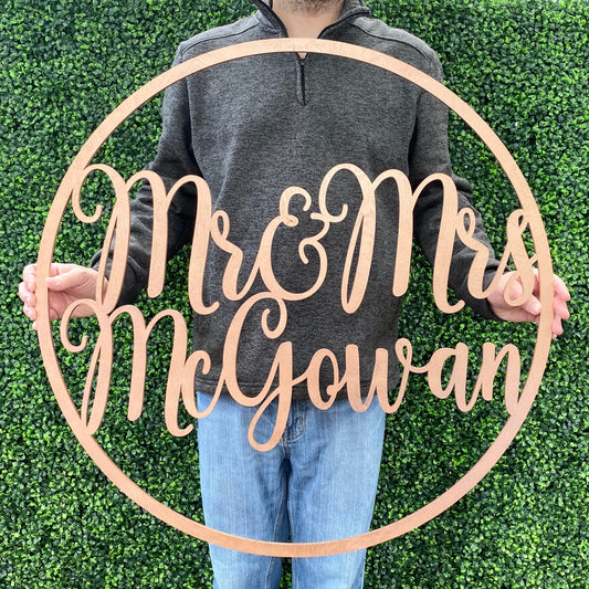 Mr and Mrs Last Name Sign