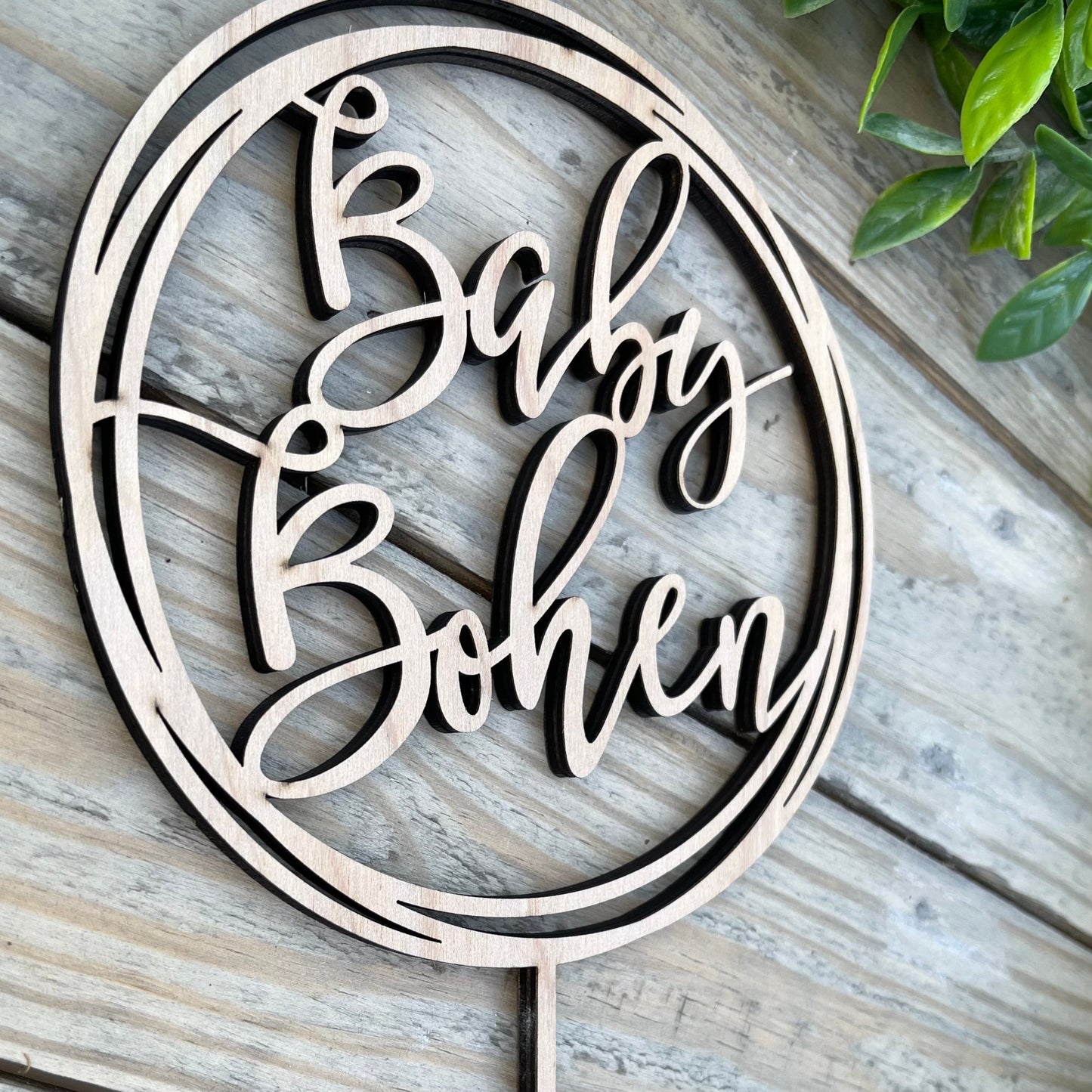 Personalized Baby Shower Cake Topper - Baby Name Topper Decor - New Baby Announcement