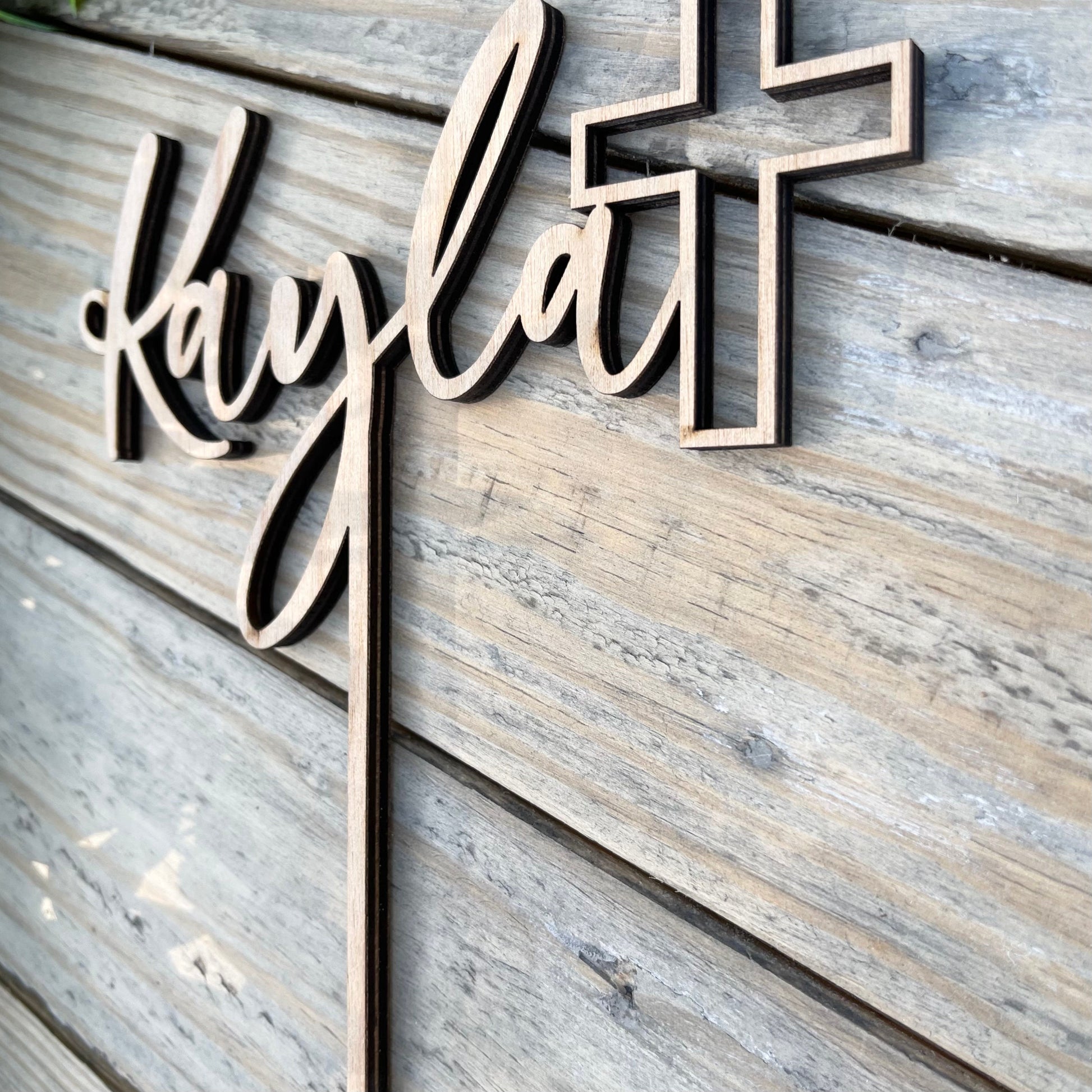 Custom Baptism God Bless Cake Topper - Personalized Communion Cross Sign - Baby's First Christening Decor