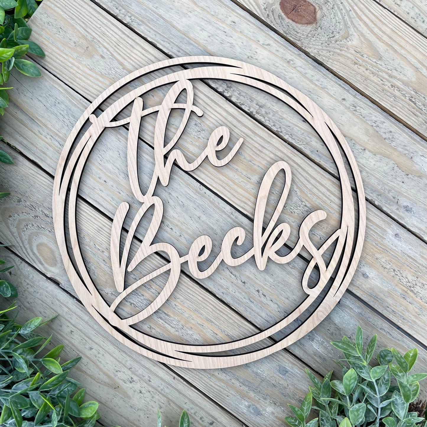 Wedding Backdrop Decor - Last Name Sign Circle - Hedge Wall Sign - Wedding Gift Idea with Custom Family Name