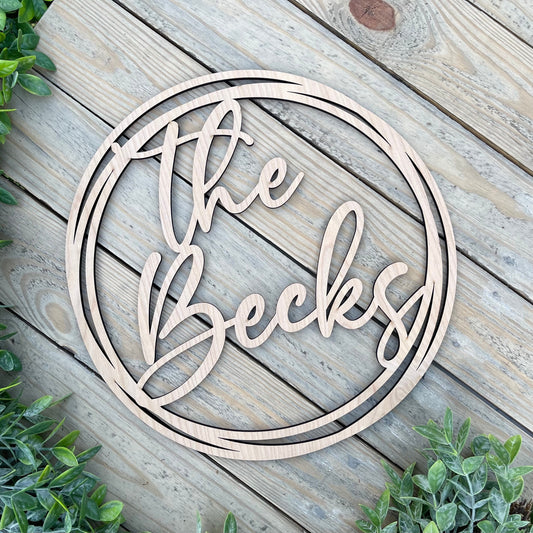 Wedding Backdrop Decor - Last Name Sign Circle - Hedge Wall Sign - Wedding Gift Idea with Custom Family Name