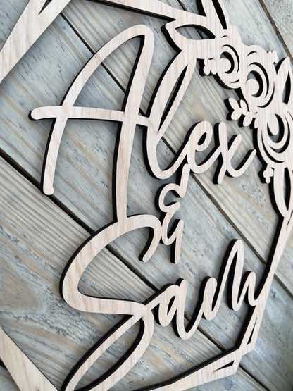 3D Name Sign - Boho Nursery Wall Decor - Custom Laser Cut Wooden Name Sign - Wedding Or Home Decor