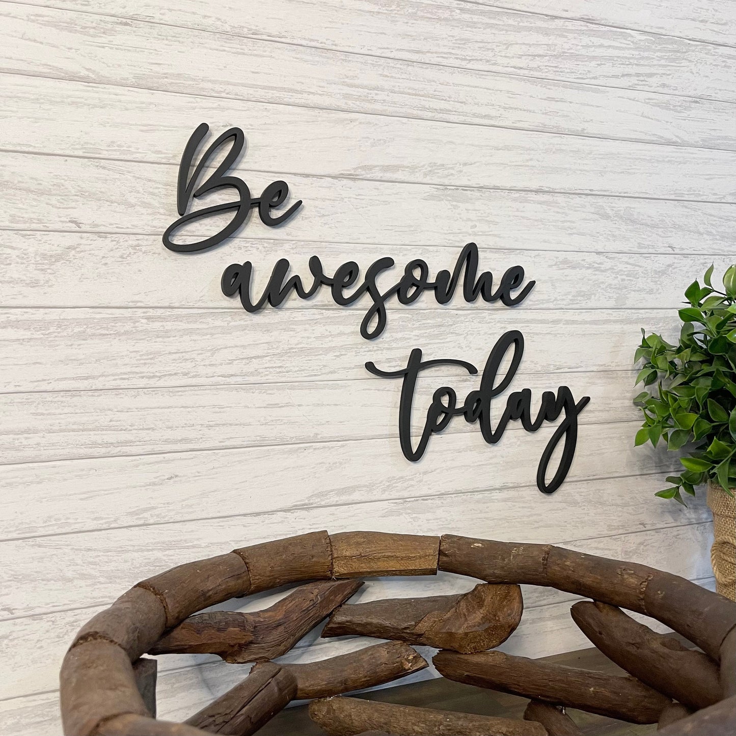 Be Awesome Today Wood Sign - Motivational Inspirational Entryway Decor - Teacher Gift - Positive Affirmation Office Sign