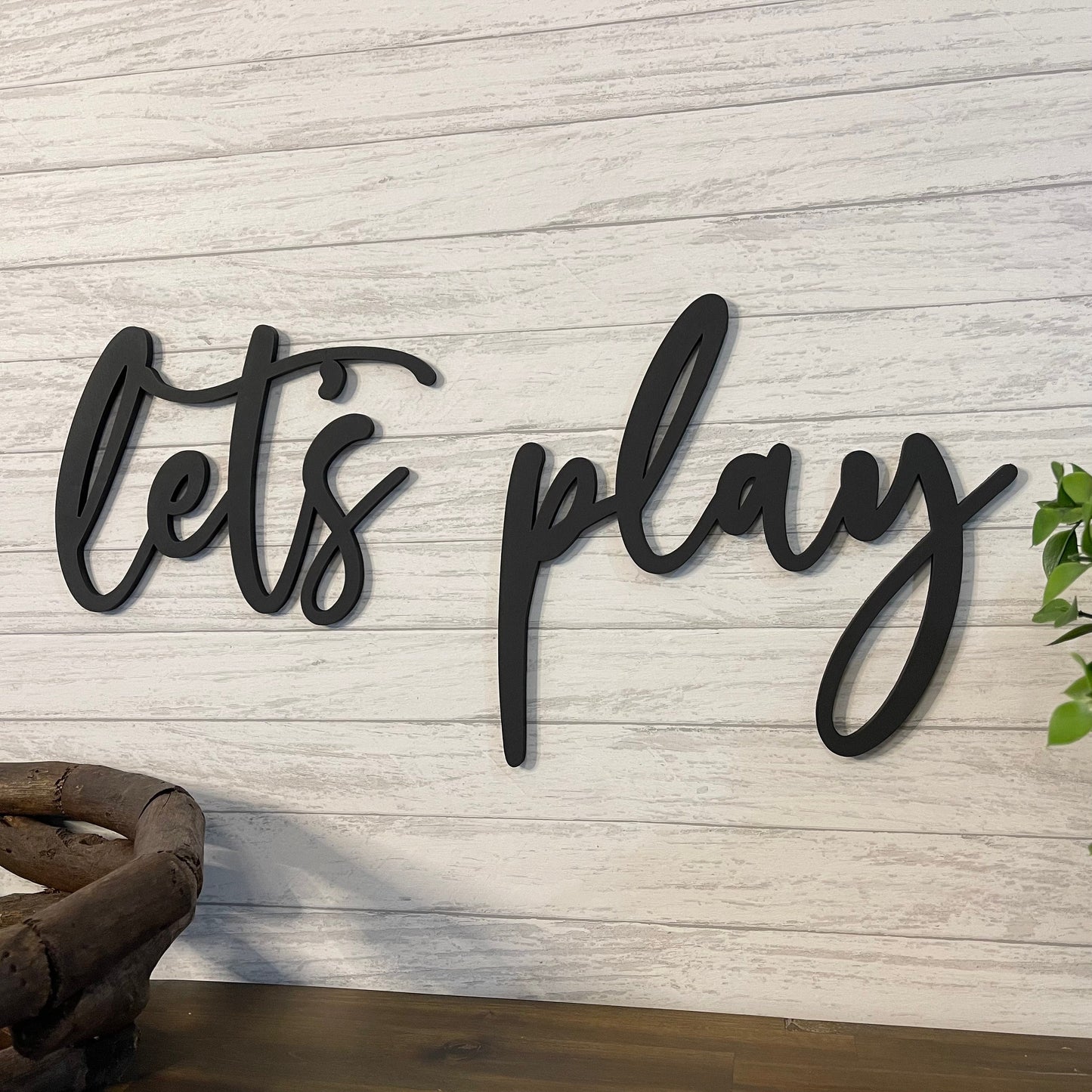 Let's Play Wood Sign - Playroom Wall Decor - Kids Room Play Area Ideas - Nursery Wall Letters