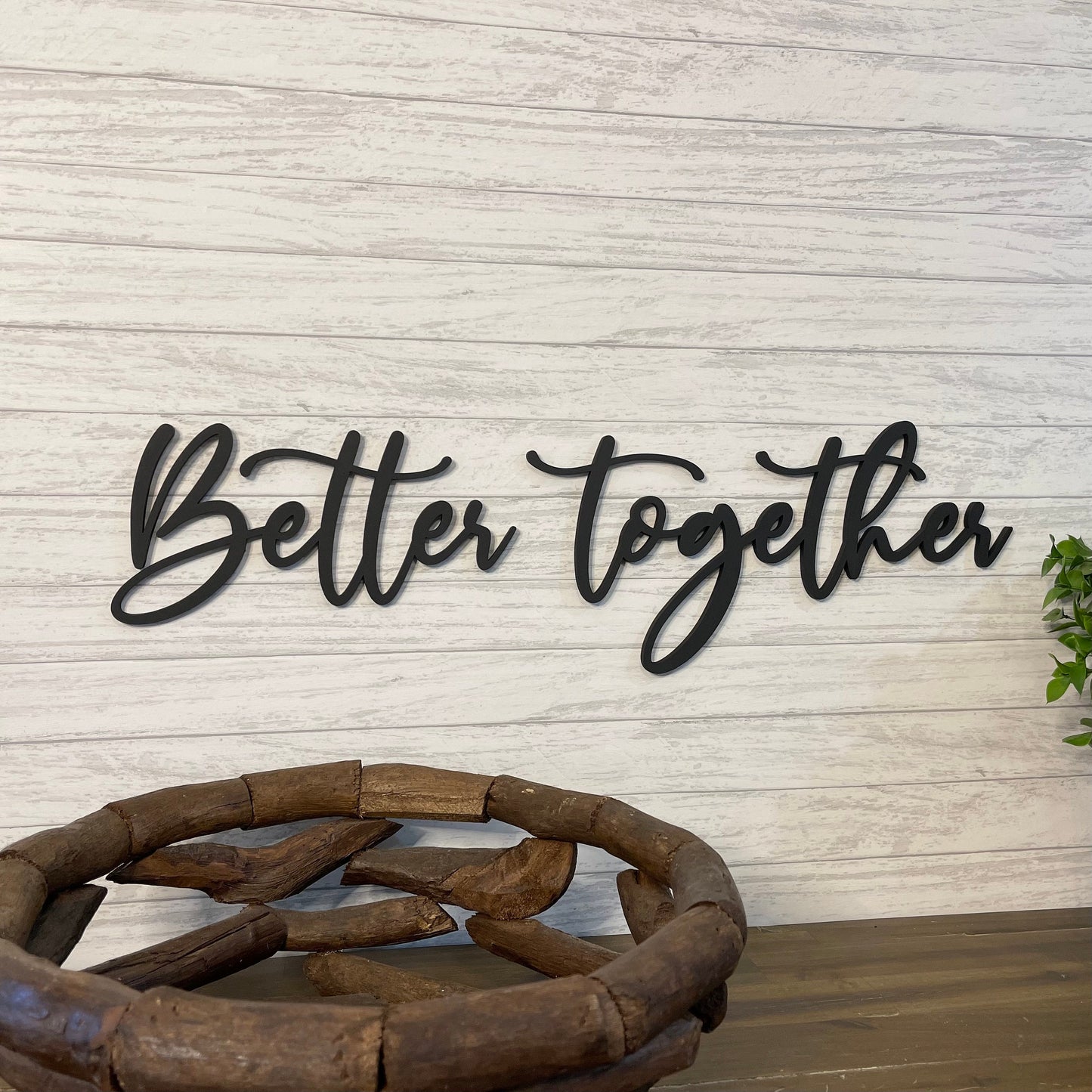 Better Together Wood Sign - Above Bed Master Bedroom Decor - Personalized Wedding or Anniversary Gift